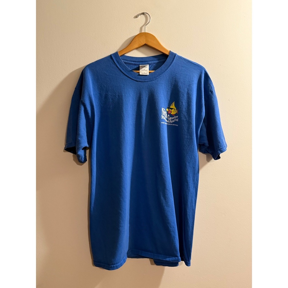 Vintage Gildan North Carolina Seafood Festival T-Shirt XL Blue 2000s NC Tee